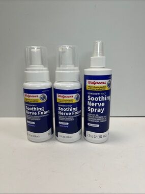 Walgreens Homeopathic Soothing Nerve Foam and spray x3 New